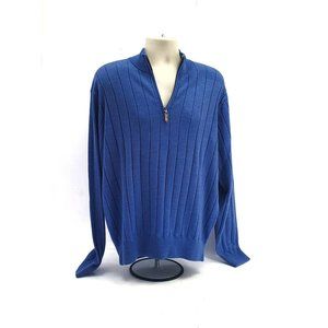 Peter Millar Men's 1/4 Zip Pullover Sweater Men's XL Blue Non Logo Golf MINT!